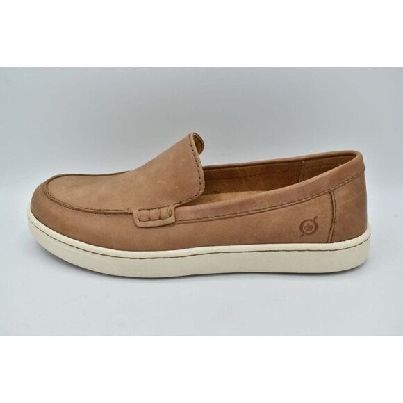 Born Men\'s Tan Leather Slip-On Loafers